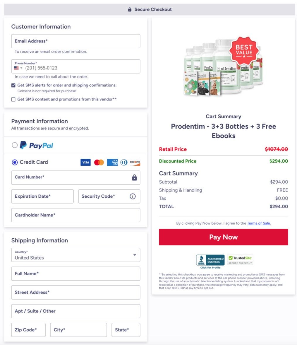 ProDentim-order-page